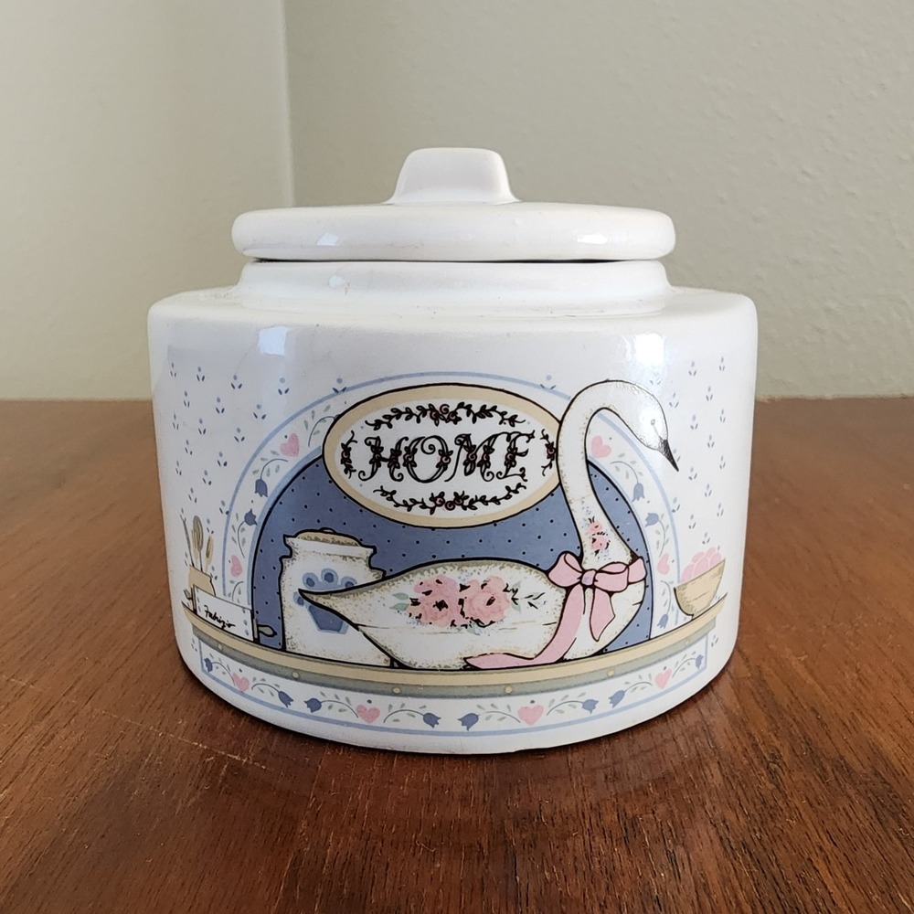 Vintage Fabrizio Swan Home Potpourri Jar Vented Lid Upland Silver Cutlery